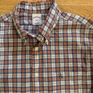 Brooks Brothers 1818 Shirt Men's Medium Multicolor Plaid All Cotton Preppy